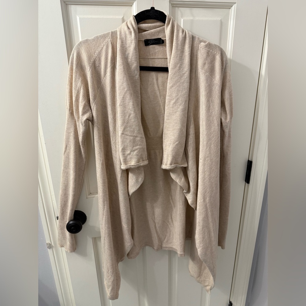 Elegant Cream Drape Cardigan